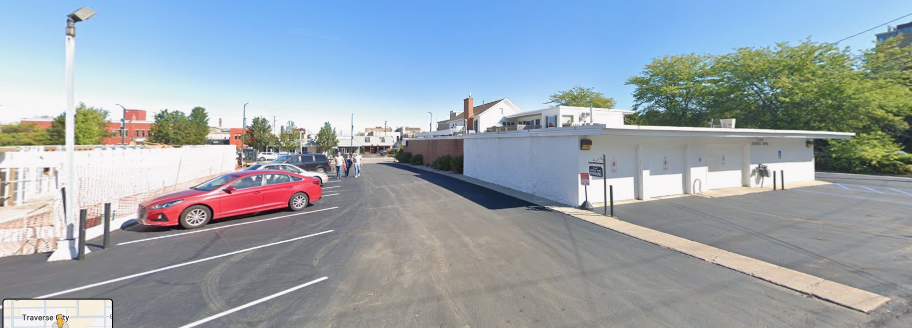 View of funeral home from behind